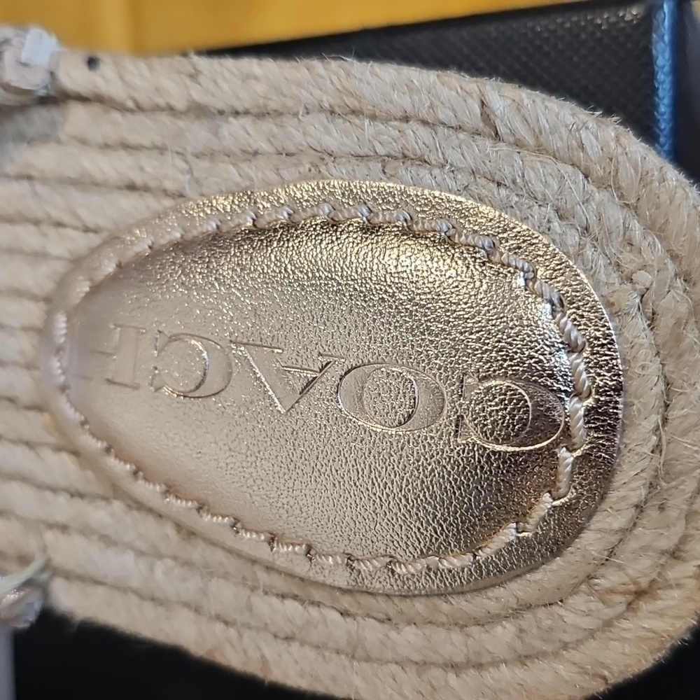 Coach Cassidy Metallic Champagne Esparadilles Sz 8 NIB MSRP $178 - Picture 5 of 7